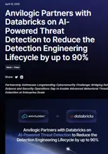 Anvilogic Partners with Databricks on AI-Powered Threat Detection